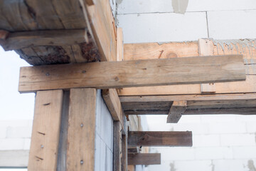 aerated blocks in a house under construction white large with cement with sky concrete floor