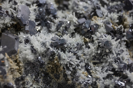 Galena with quartz and siderite