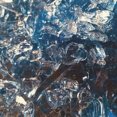 Crystal clear ice close up