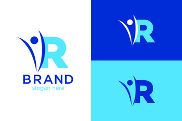 Letter R and people concept. Very suitable for symbol, logo, company name, brand name, personal name, icon and many more.