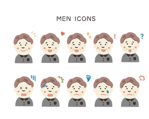 おじさん　表情セット