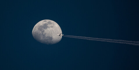 High-Altitude Airliner and Moon
