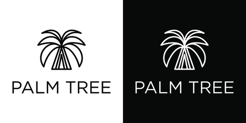 Fototapeta premium palm tree beach logo