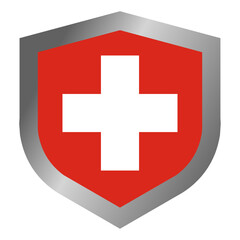 Swiss flag shield
