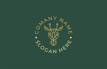 giraffe and nature logo design inspiration