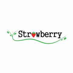 Strawberry funny and cute logo vector icon background template illustration