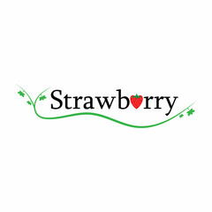 Strawberry funny and cute logo vector icon background template illustration