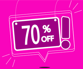 Special offer 70% off. Vector for sales in pink color