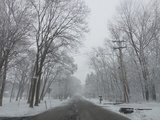 Fototapeta premium snow covered road