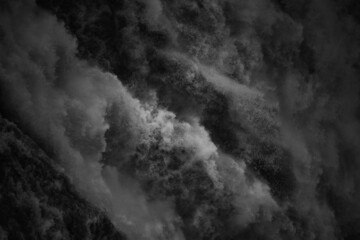Black and White Close Up View of Water at Snoqualmie Falls, Washington