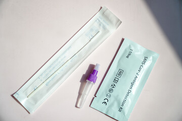 Positive test result by using rapid test for omicron coronavirus variant,quick fast antibody point...