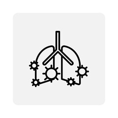 Illustration with lung disease icon for medical design. Vector illustration. stock image. 