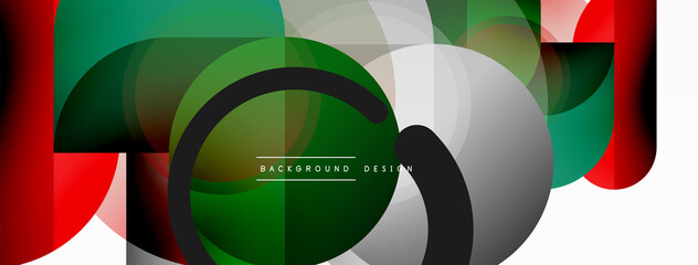 Fototapeta premium Round triangle shapes lines and circles. Geometric vector illustration for wallpaper banner background or landing page