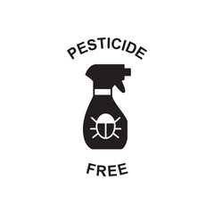pesticide free label free icon in black flat glyph, filled style isolated on white background