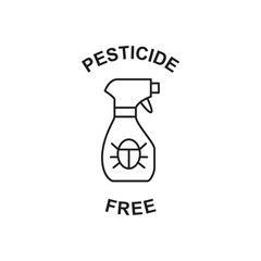 pesticide free label free icon in black line style icon, style isolated on white background