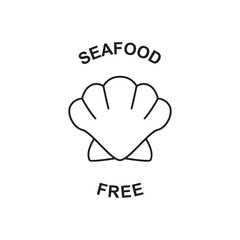 Allergen, no seafood, seafood free icon in black line style icon, style isolated on white background