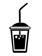 Milkshake icon black and white. Isolated vector illustration with white background.