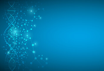 Molecules DNA Structure Connections Science and Research in Biochemistry Digital Background Vector Images