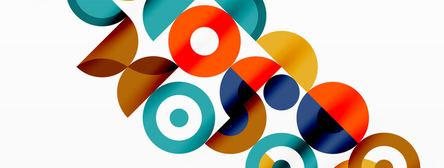 Colorful circle abstract background. Minimal geometric template for wallpaper, banner, presentation