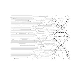 Modern circuit concepts, genetics, DNA connections. electronic background medical vector