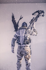 fighter with a crossbow and a raven