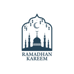 ramadan kareem  eid al fitr  islam  muslim  mosque logo vector icon symbol illustration design