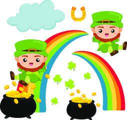 st patricks day leprechaun vector