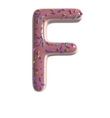 Strawberry Doughnut Themed Font  Letter F