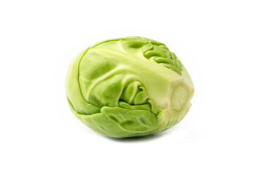 Fototapeta premium Single brussels sprouts on a white background
