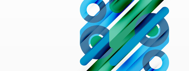 Lines geometric background. Stripes and rings composition business template for wallpaper, banner, background or landing