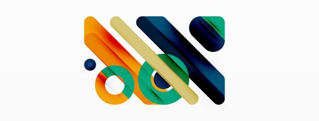 Creative geometric wallpaper. Minimal lines and circles background