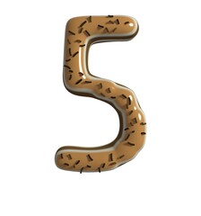 Chocolate Dessert Themed Font  Number 5