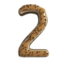 Chocolate Dessert Themed Font  Number 2