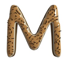 Chocolate Dessert Themed Font  Letter M