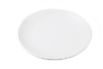 Empty white plate on a white background