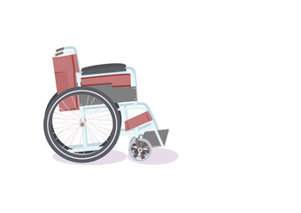 Wheelchair illustration with red backrest