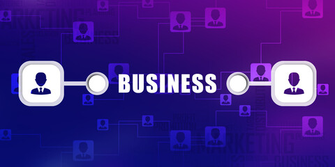 Fototapeta premium 2D Digital Abstract Business Networking background 