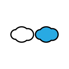 cloud icon. cloud illustration design with black white and blue version.