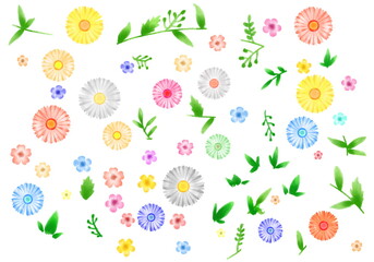Bright green hand painting with blank space or flower painting graphic set in green on a spring day.