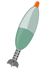 Vector illustration of the amunition from weapon mortar