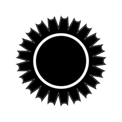 black and white award badge silhouette isolated  vector illustration. 