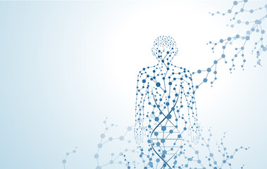 human body molecular network concept modern medical connection vector background