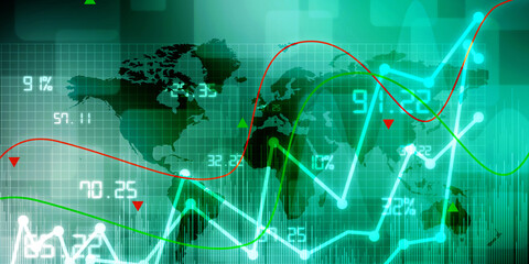 2d rendering Stock market online business concept. business Graph 
