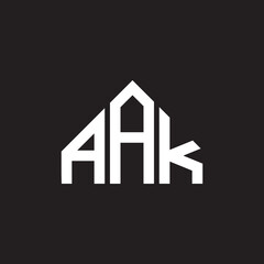 AAK letter logo design on black background. AAK creative initials letter logo concept. AAK letter design. 