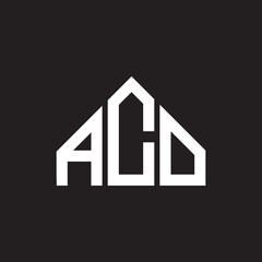 ACO letter logo design. ACO monogram initials letter logo concept. ACO letter design in black background.