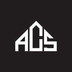 ACS letter logo design. ACS monogram initials letter logo concept. ACS letter design in black background.