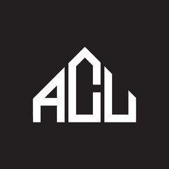 ACU letter logo design. ACU monogram initials letter logo concept. ACU letter design in black background.
