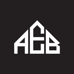 AEB letter logo design. AEB monogram initials letter logo concept. AEB letter design in black background.