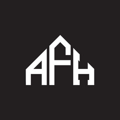AFH letter logo design. AFH monogram initials letter logo concept. AFH letter design in black background.