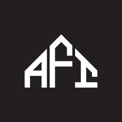 AFI letter logo design. AFI monogram initials letter logo concept. AFI letter design in black background.
